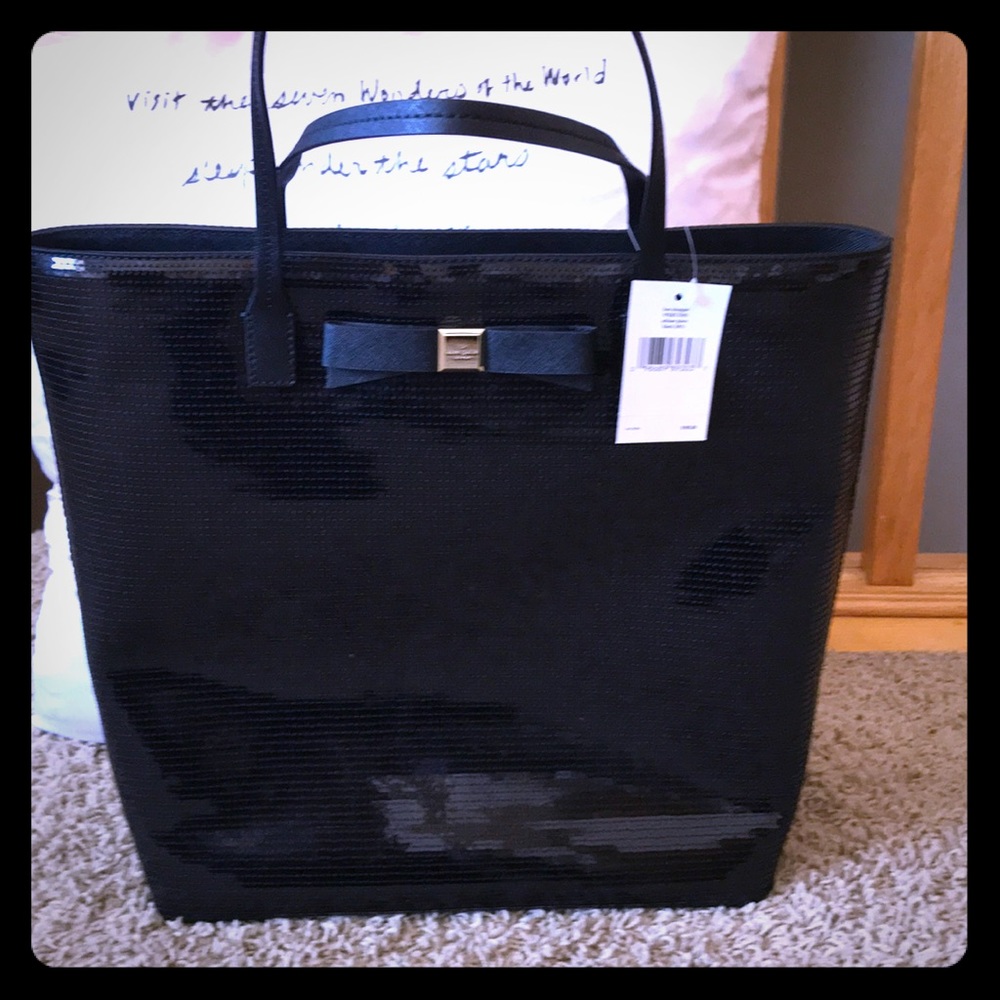 Kate Spade ♠️ Bon Shopper black sequin tote